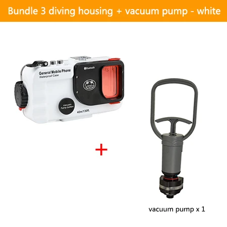 w vacuum pump white Seafrogs 40 м/130 футов Универсальный водонепроницаемый корпус Дайвинг чехол для телефона чехол сумка для huawei P30 pro/P20, samsung и т. Д. Мобильный телефон - Цвет: w vacuum pump white