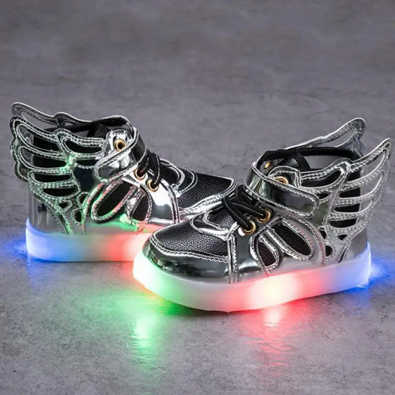 New baby дети shoes мальчики светящиеся кроссовки со светом pu кожа светодиодные