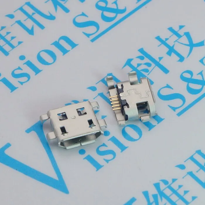 10 шт./лот MICRO USB 0 8 мм с обжимным Mike mother seat breaking plate 4 соединитель для ног|usb micro connector|usb