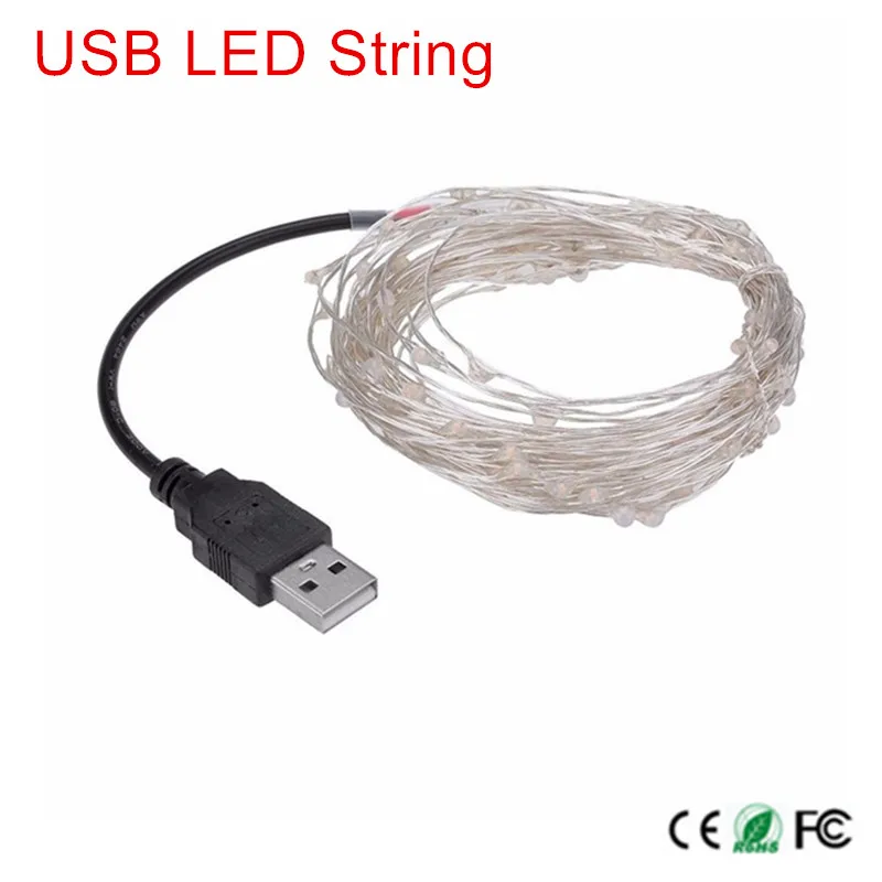 Светодиодная гирлянда 10 м 33 фута 100 светодиодов 5 В питание от USB|string lights|led string