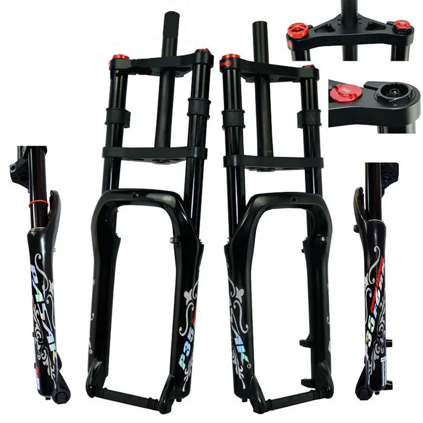 PASAK Snow Bike ATV aluminum alloy shock absorber front fork shoulder gas 20 inch wide tire 4.0 off-road bicycle 135MM | Спорт и