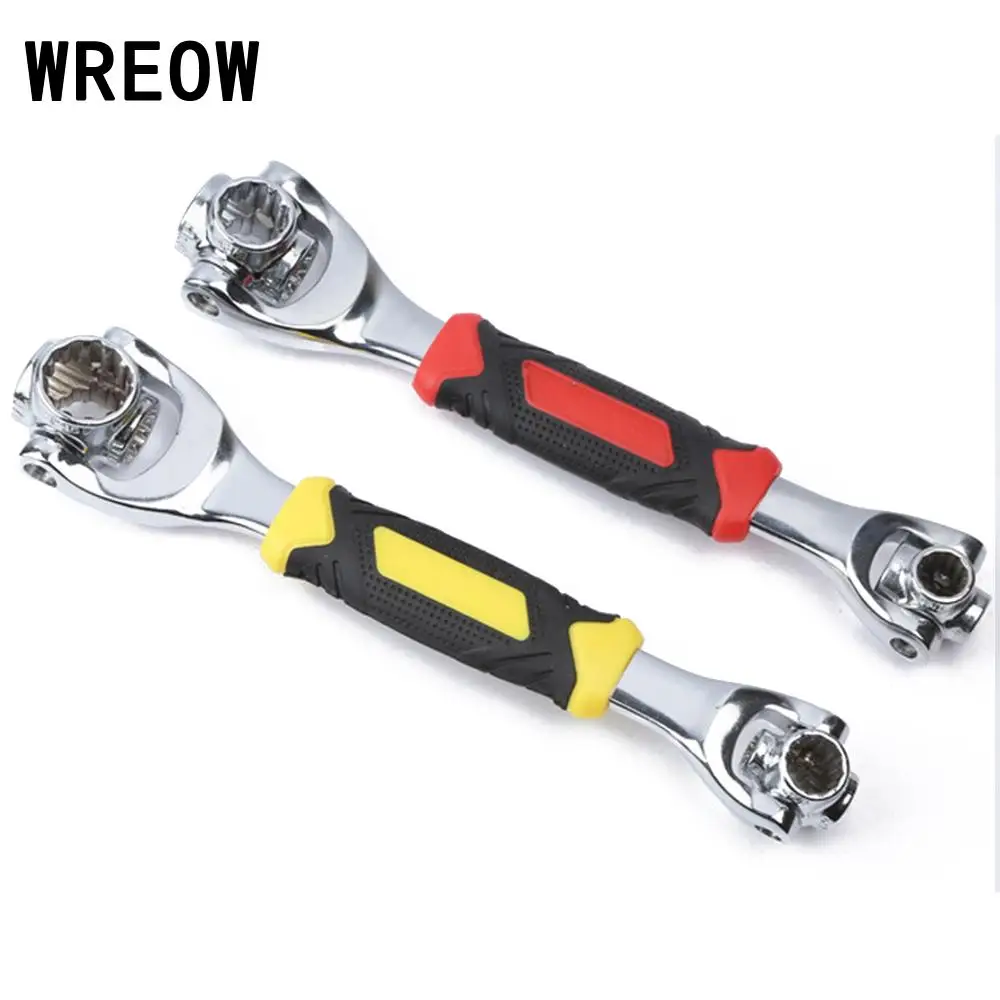 Ключ Гаечный 48 в 1, многофункциональный инструмент с углом 45 градусов, с поворотом на 360 градусов, с торцевым ключом, выдерживает высокое давление