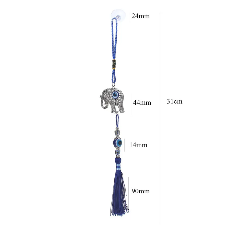 Брелок для ключей Lucky Blue Evil Eye Elephant автомобильный брелок с кисточкой настенный