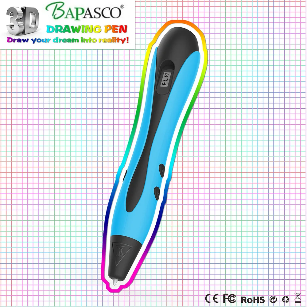 BAPASCO 3D ручки/3D граффити ручка один ключ Управление печать Ручка + 200 м PLA пластмасс