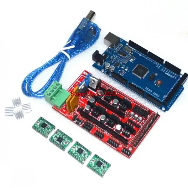 1 шт. Мега 2560 R3 для + RAMPS 4 контроллер A4988 шаговый драйвер модуль 3D Принтер Комплект