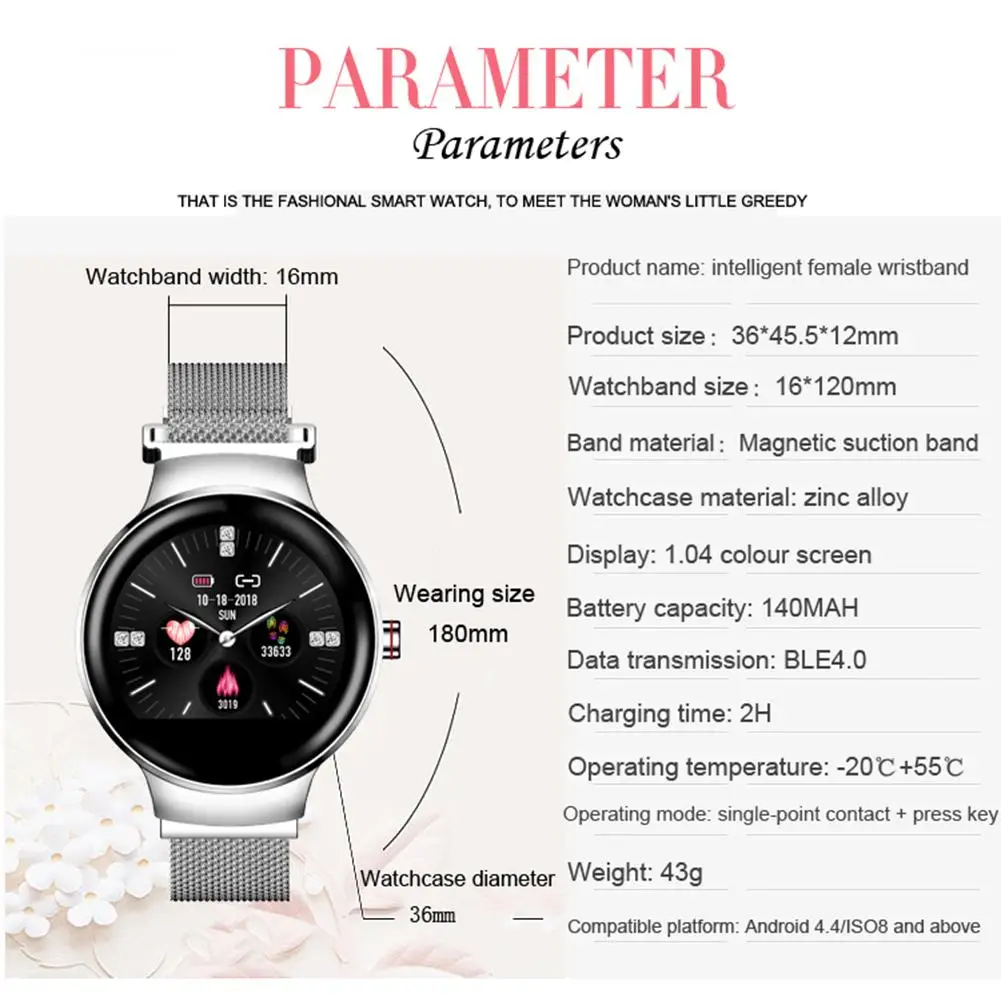 Женские Смарт-часы, водонепроницаемые, IP67, кровяное давление, пульсометр, умный Браслет, шагомер, цветной экран, фитнес-браслет