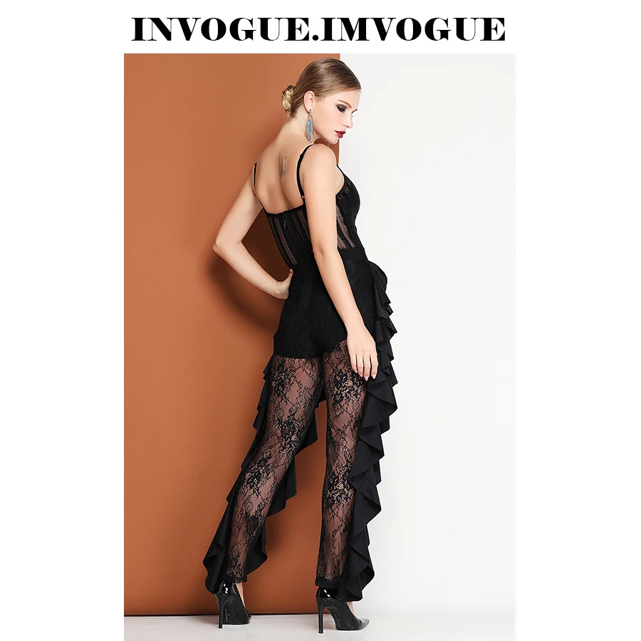 INVOGUE. IMVOGUE 2019 Новое поступление модный изящный кружевной прозрачный Полосатый