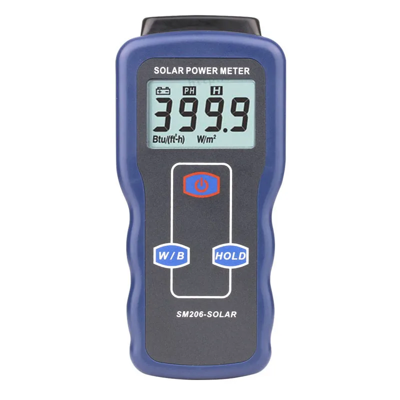 SM206 High Precision Solar Power Meter Light Data Hold And Peak For Radiation Tester Glass Intensity |