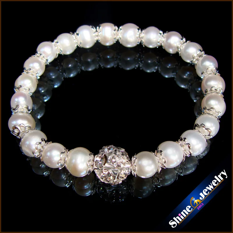 Оптовая продажа натуральный пресноводный жемчуг ручной работы вязанный CZ