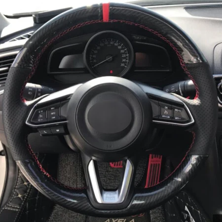 Style4 HuiER ручная швейная крышка рулевого колеса автомобиля из замши для Mazda 3 Axela- для Mazda 6 Atenza- CX-3 CX-9 CX-5 - Название цвета: Style4