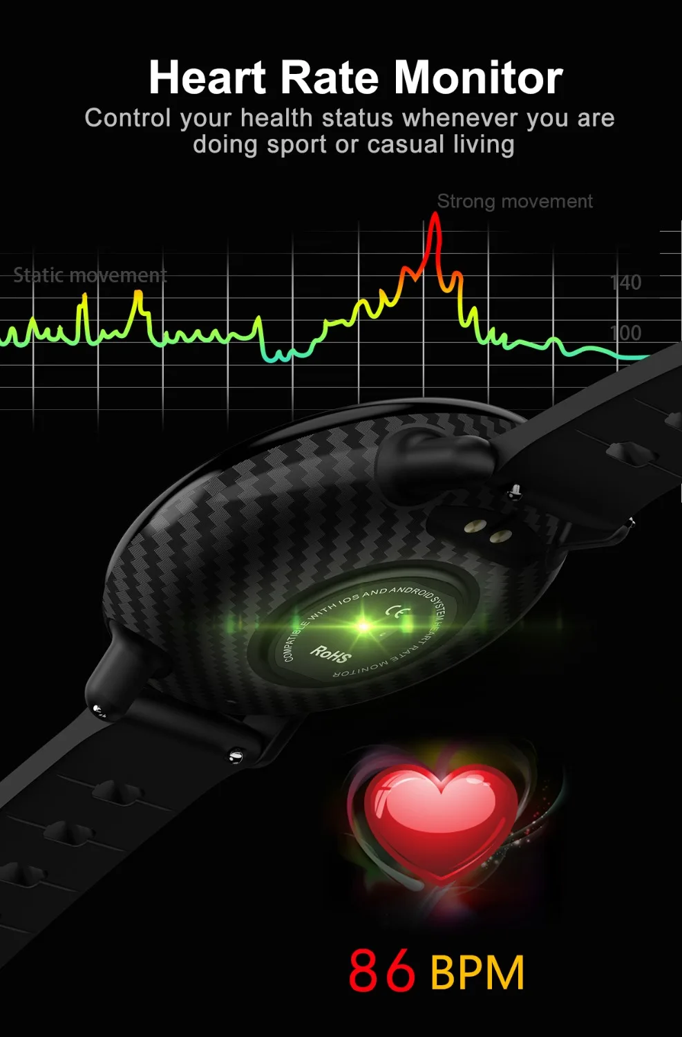 696 K1 Bluetooth Смарт часы для мужчин и женщин IP68 Водонепроницаемые фитнес трекер