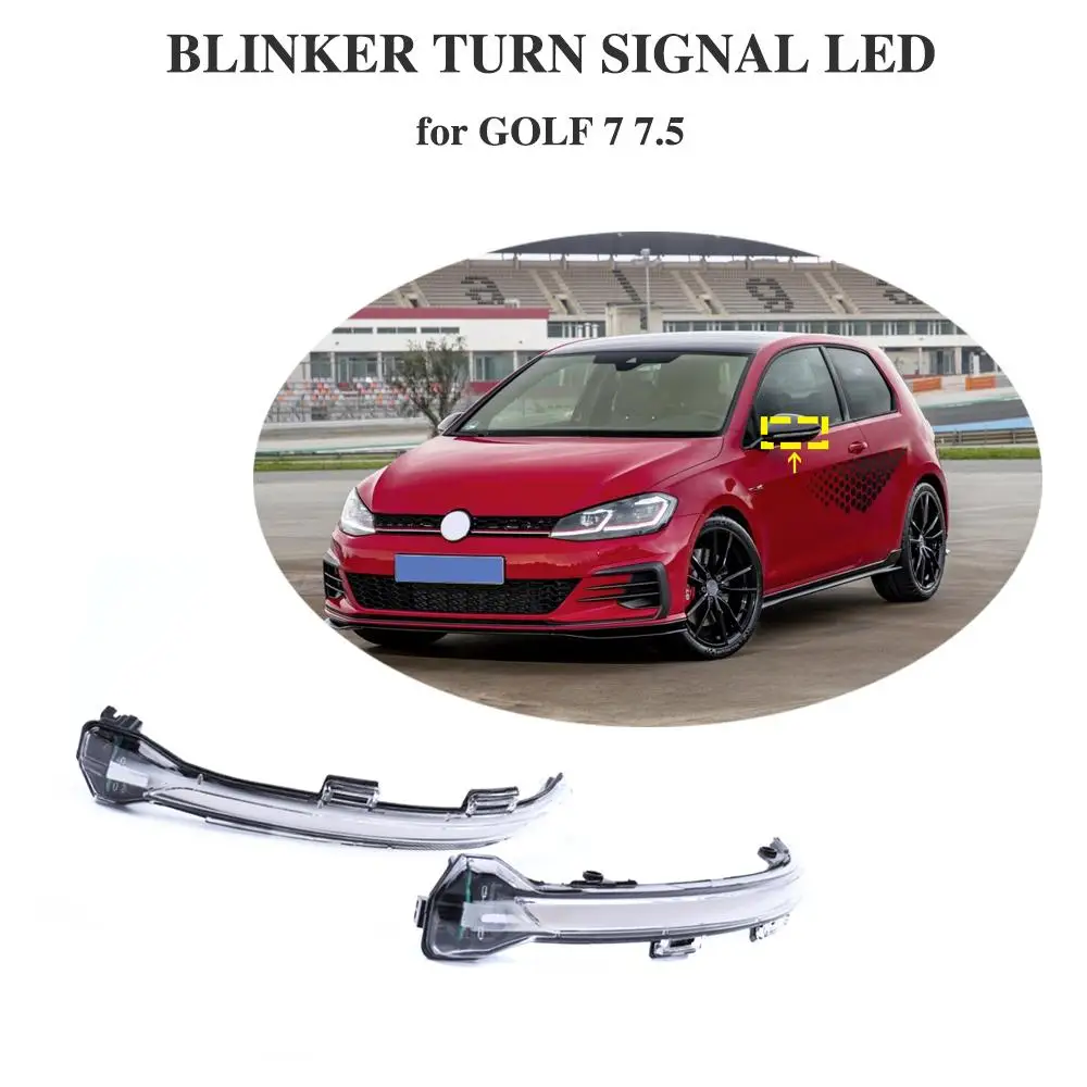 

Crystal for VW Golf MK7 GTI 7 R Rline GTD Dynamic Bright LED Turn Signal Mirror Light water flowing clear version