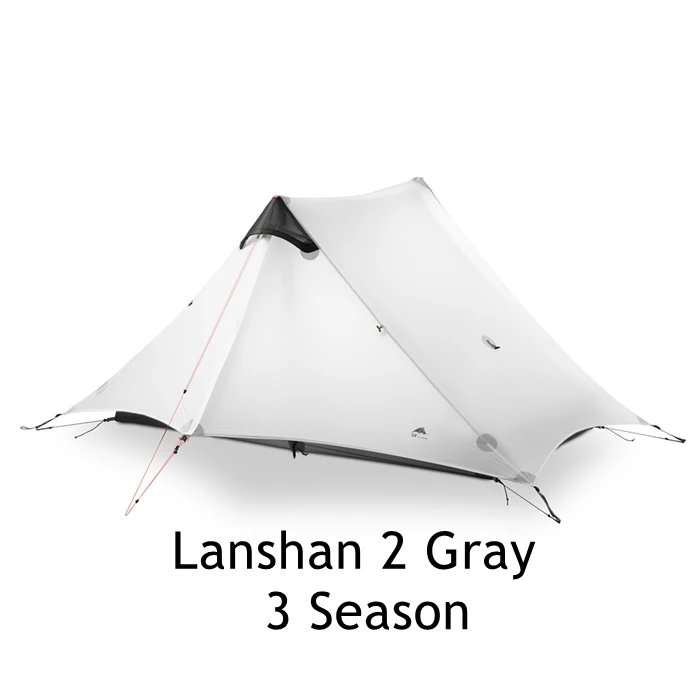 Gray 2Person 3season 3F UL GEAR LanShan 2 человек наружная Сверхлегкая палатка для кемпинга 3 сезона профессиональная 15D Silnylon Бесшумная палатка - Цвет: Gray 2Person 3season