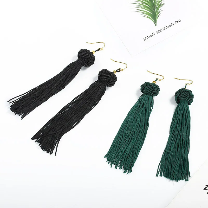 BGG Brand Fashion Long Tassel Earrings Women Jewelry Bohemian Bride Geometric Hollow Drop Earring Ladies Gift | Украшения и
