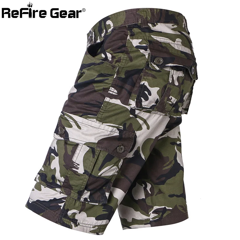 Камуфляжные армейские тактические шорты ReFire Gear мужские военные с множеством