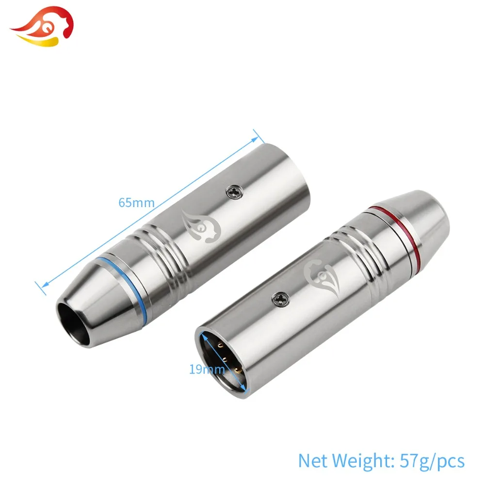 QYFANG 4 контактный разъем для колонок 2 шт. XLR из нержавеющей стали провод