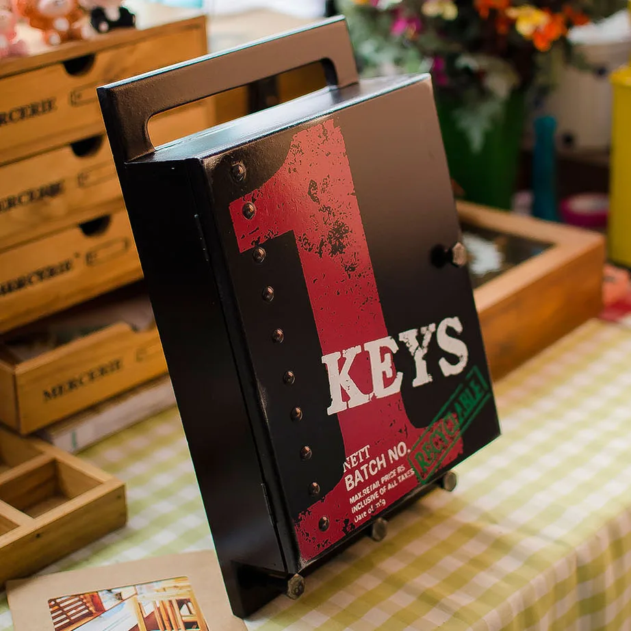 Винтажная настенная деревянная коробка для хранения крючок держатель букв