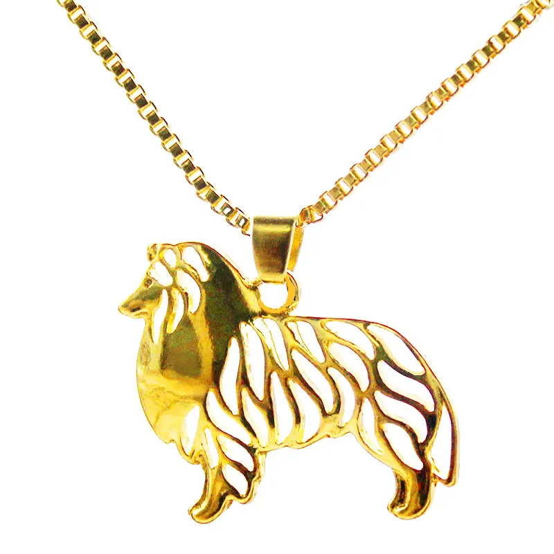 Стоящая грубая собачья подвеска золотого цвета ожерелья ручной работы ювелирные