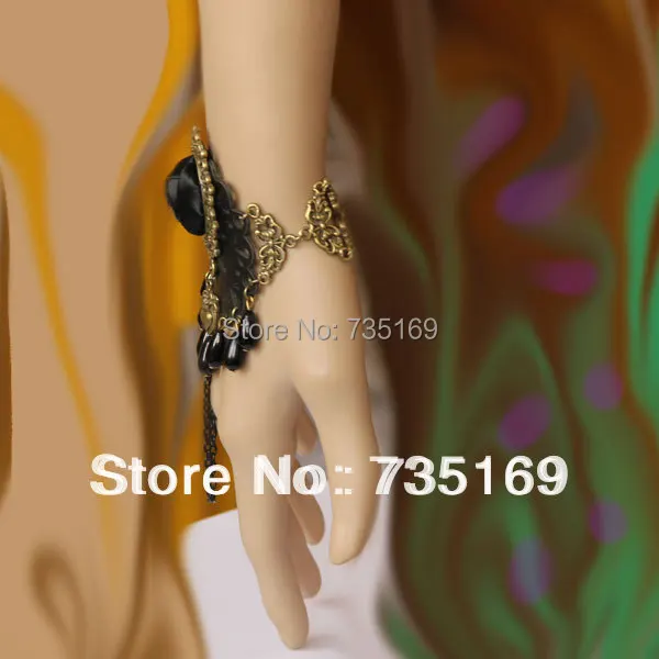 Free Shipping New Fashion Lady's Noble Cloth Flower Leather Bronze Metal Bracelet Scrub Crystal | Украшения и аксессуары