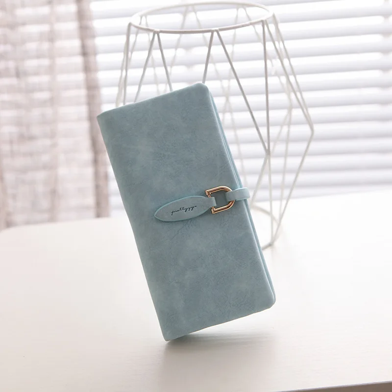 Prettyzys высококачественный Матовый кожаный длинный женский кошелек модный для