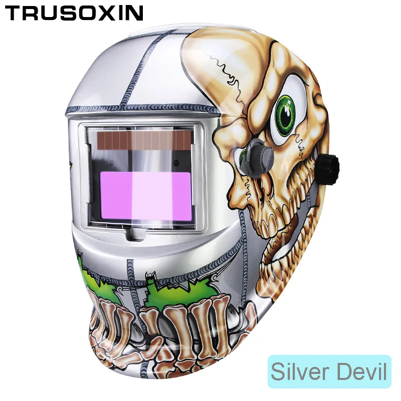 Sliver Devil Солнечная Автоматическая затемненная/затеняющая шлифованная/полированная TIG MIG MMA дуговая Сварочная маска/шлем/сварочные очки для сварщика - Цвет: Sliver Devil