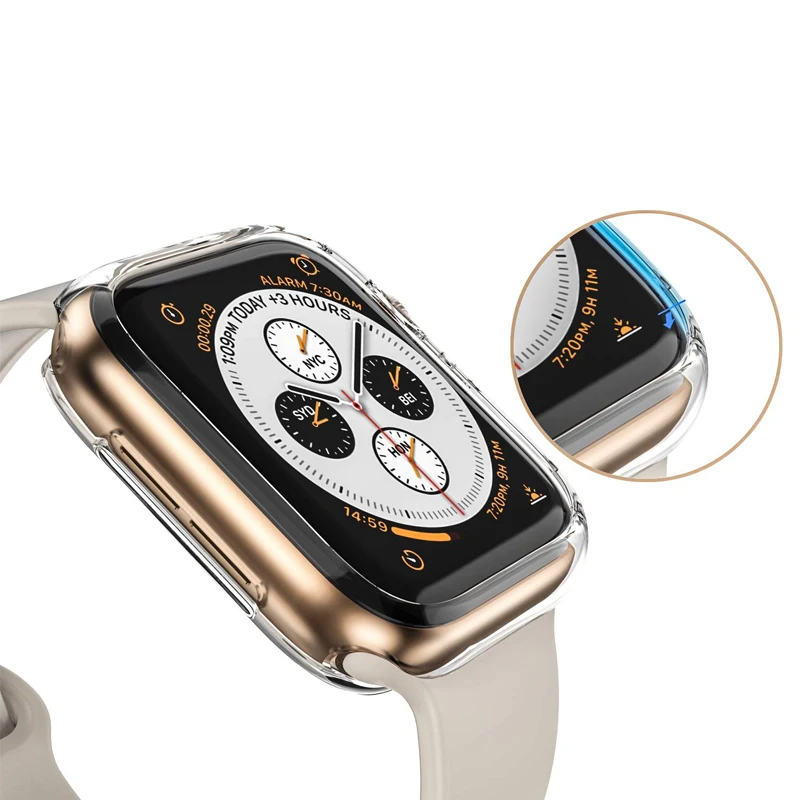 Защитный чехол для Apple Watch 4 iwatch band 44 мм 40 прозрачный Ультратонкий высокого