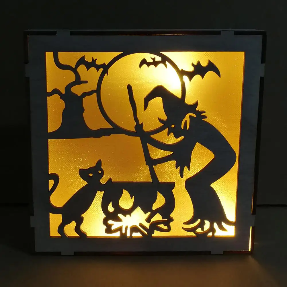 Деревянная выдолбленная квадратная светодиодная лампа подвесная настенная