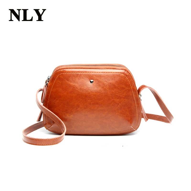 Винтаж кожа двойной молнии Для женщин сумка Дамы Crossbody Повседневное | Багаж и