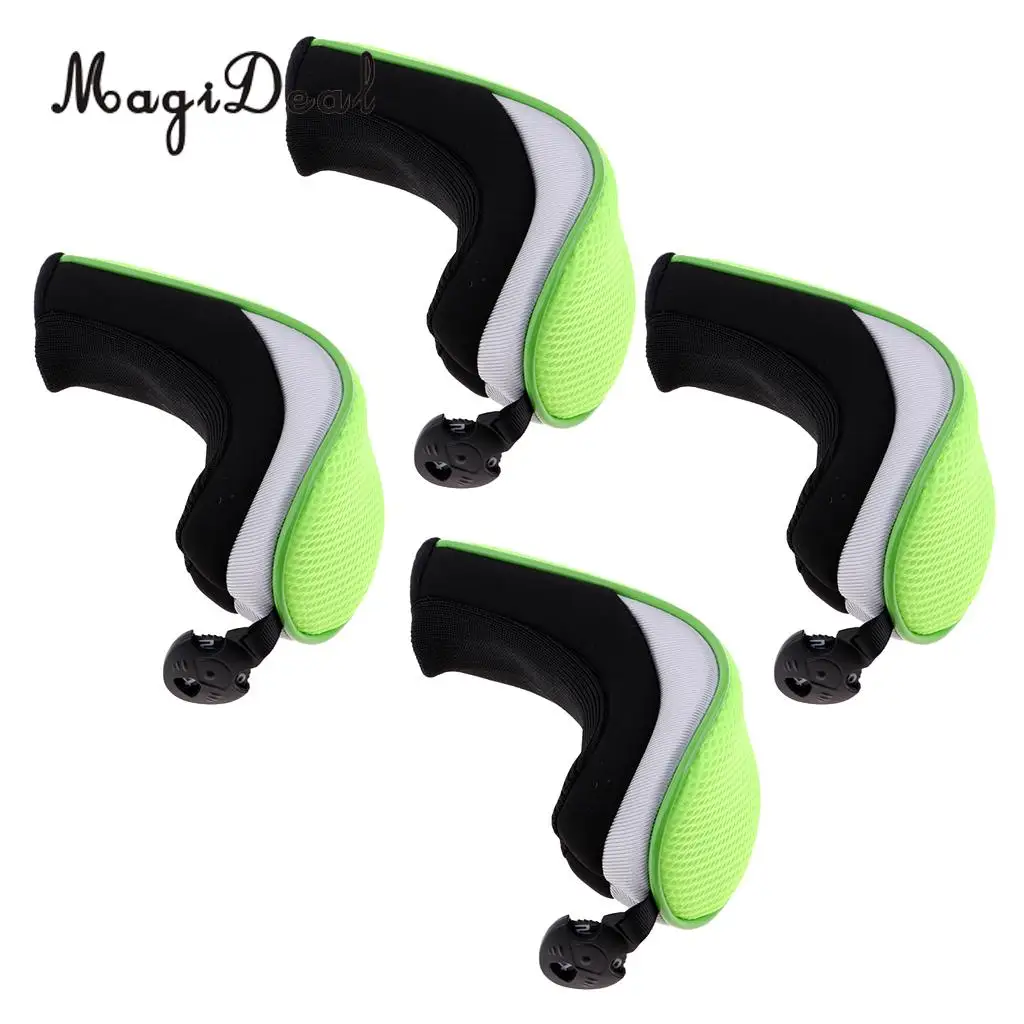 MagiDeal Pack 4 Golf Hybrid UT Club спасательная Крышка для головы со сменным номером бирки 2,3, 4,5, 7, X-различные цвета