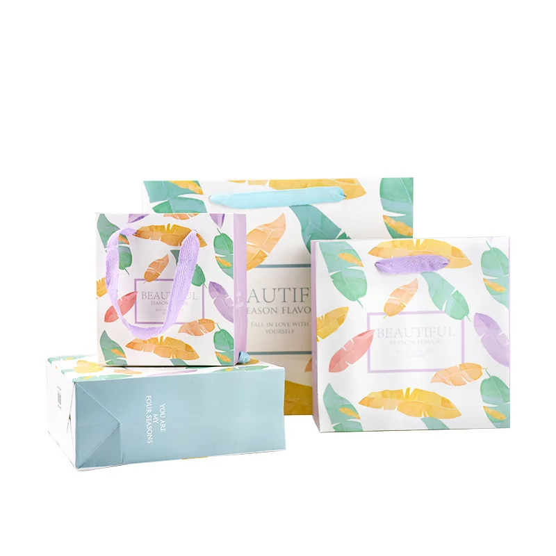 Новый креативный сине-фиолетовый свежий Подарочный пакет портативный бумажный