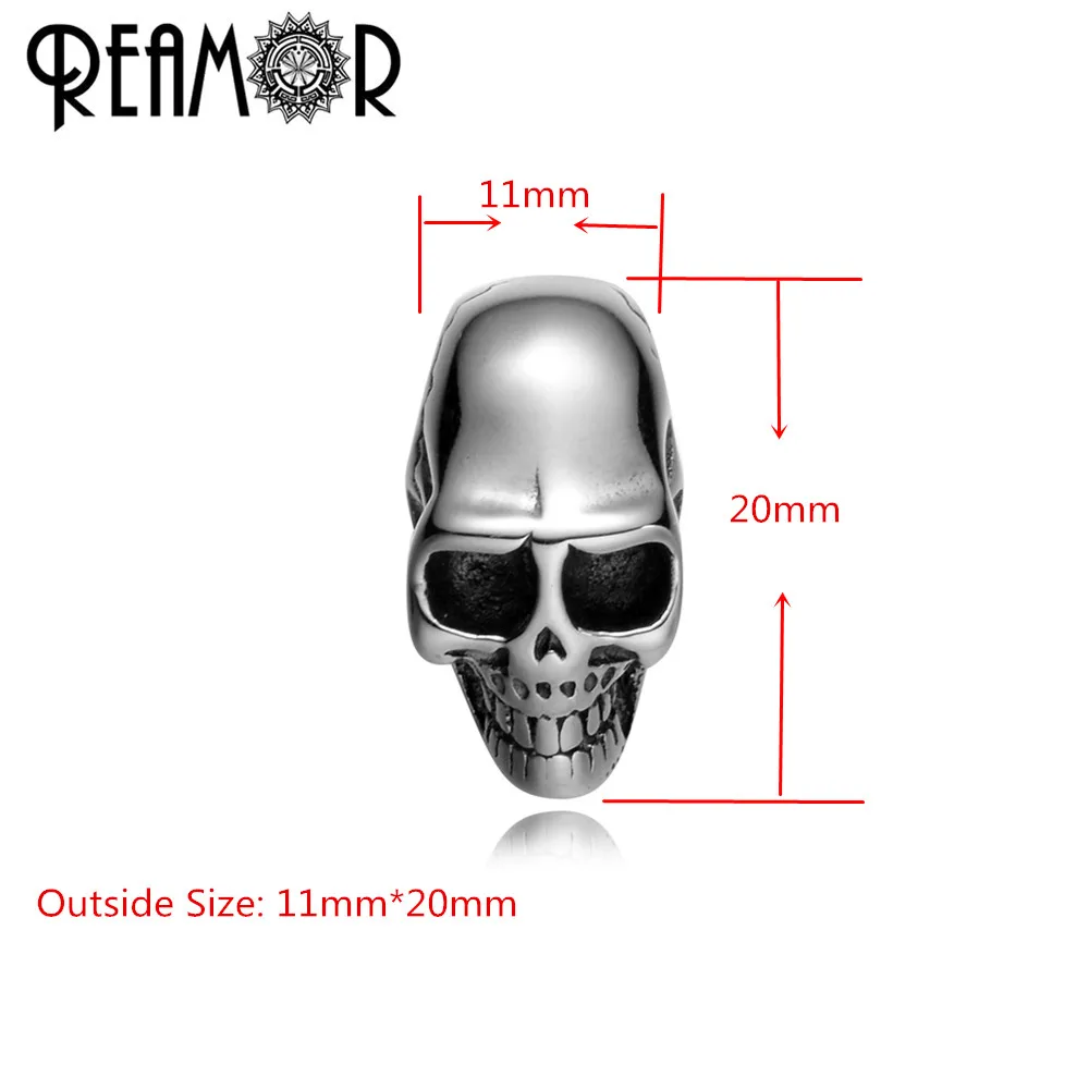 Бусины-разделители REAMOR в виде черепа из нержавеющей стали 316l для изготовления