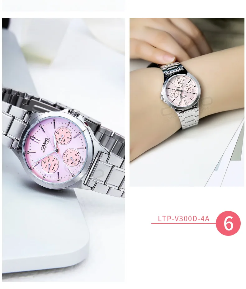 CASIO Часы Световой указатель жизнь водонепроницаемый Мода г. кварцевые часы Для женщин Девушка римские Relogio LTP-2064A-4A