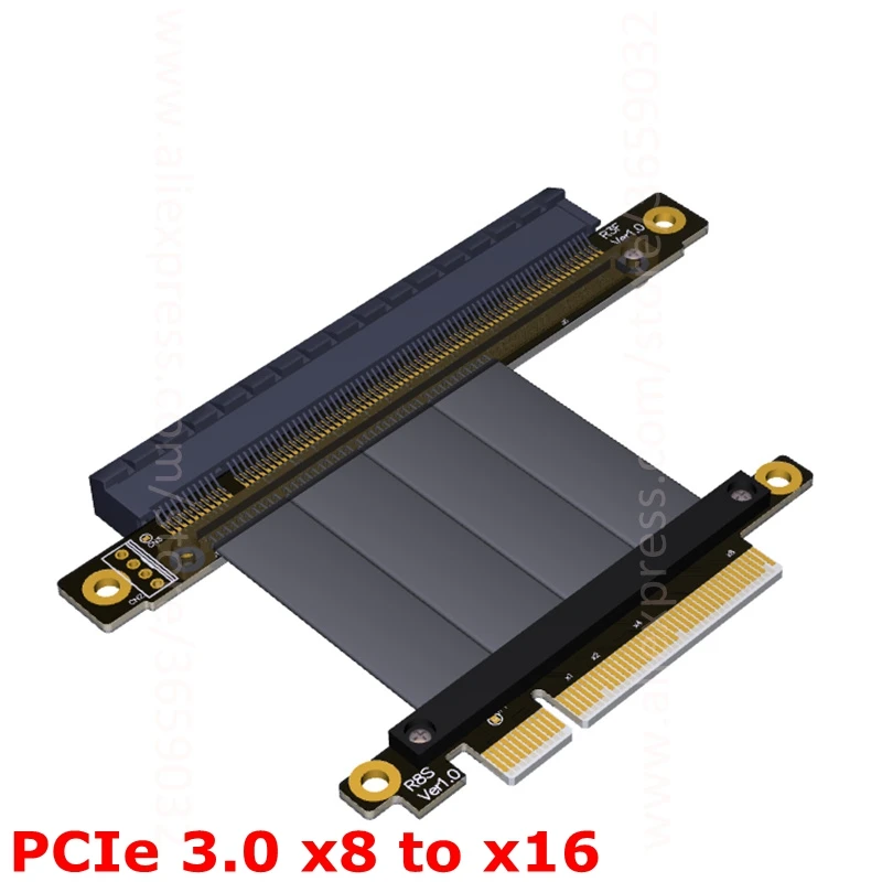 PCIe 3 0x8 до x16 кабель подъемника 64G/bps PCI E 8x 16x 1U 2U расширитель для NVIDIA GTX1080Ti GTX1070 GTX1060 1050