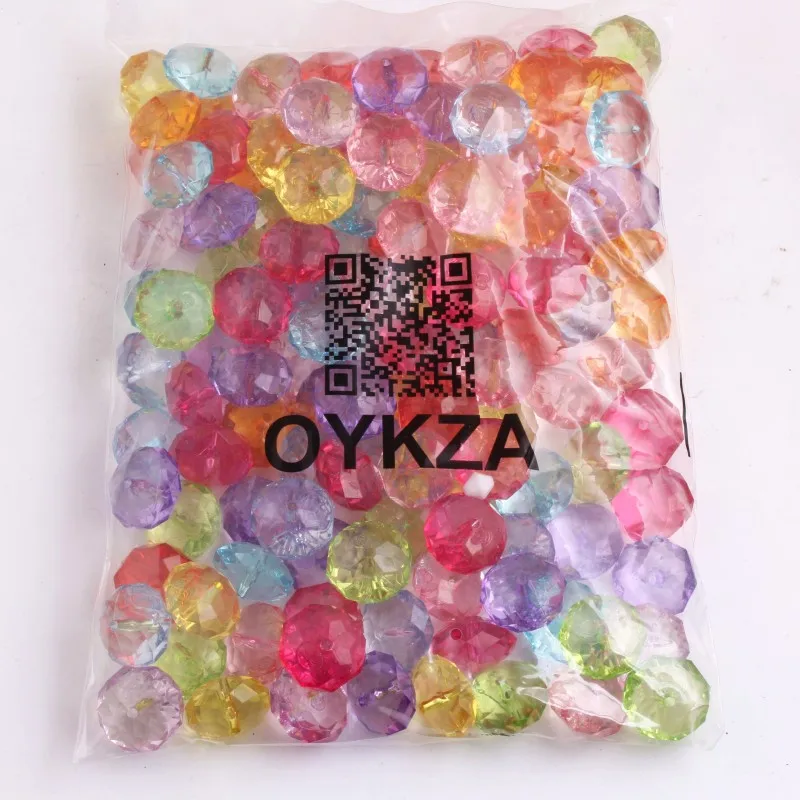 OYKZA Colorful Color Chunky Acrylic Clear Transparent Rondelles Beads for Fashion Jewelry Necklace Making 8mm to 12mm | Украшения и