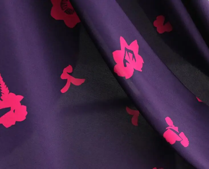 Оптовая Продажа Deep Blue Вышивка Тюль шелковой парчи ткань платья принт атласная