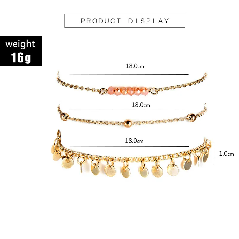 3 шт./компл. модные простые вафельные браслеты с кисточками из золотой цепи для