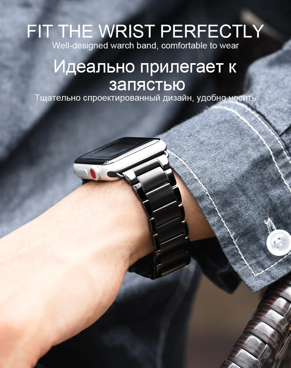 HOCO высокое качество 3 указки металлический браслет ремешок для Apple Watch серии 4 3 2 1 совместим с Iwatch 44 мм 42 мм