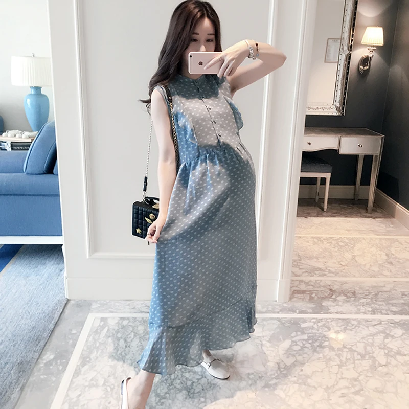 Платья для будущих и кормящих мам одежда в горошек беременных женщин платья