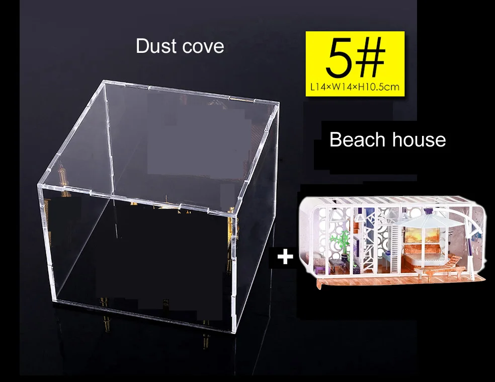 Nanyuan 3D Металл PuzzleL тема домик Строительная модель DIY лазерная резка сборка головоломки игрушки настольные украшения подарок для проверки - Цвет: Beach with box