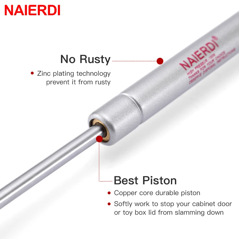 NAIERDI Cabinet Door Gas Spring Hinges Set of 4 - 6-15KG Hydraulic Hinge Strut Lid Support for Kitchen Cupboards and Furniture image 4