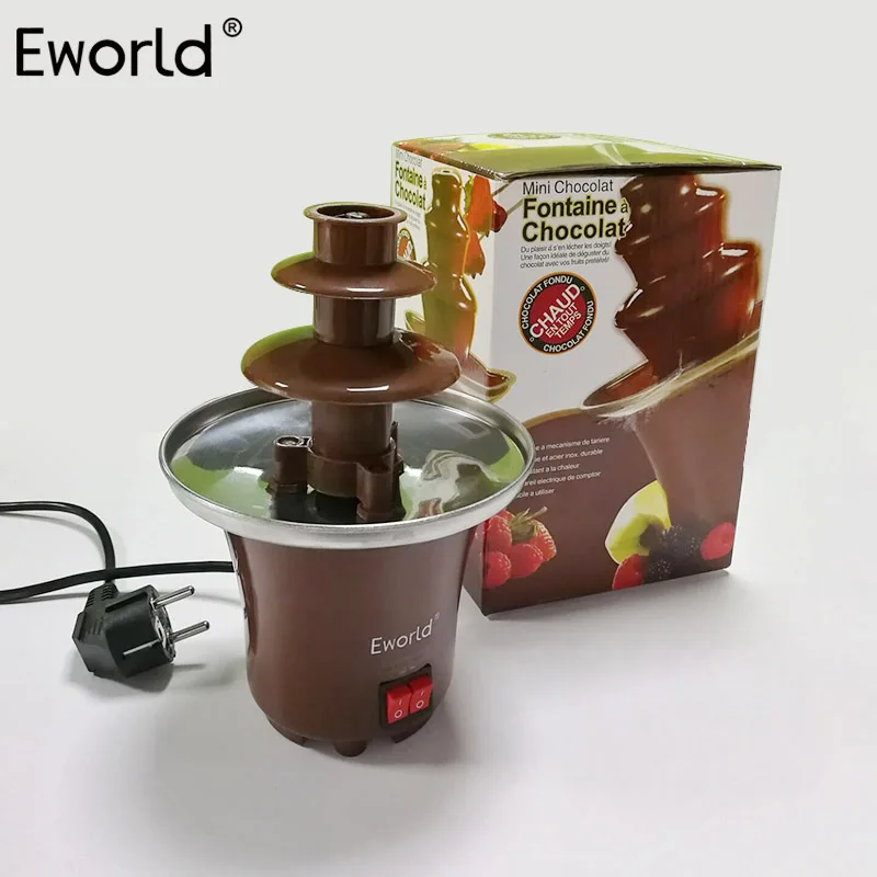 

New 3 Layers Mini Chocolate Fountain Creative Design Chocolate Melt With Heating Fondue Machine Electric Dessert Ice Cream Tools