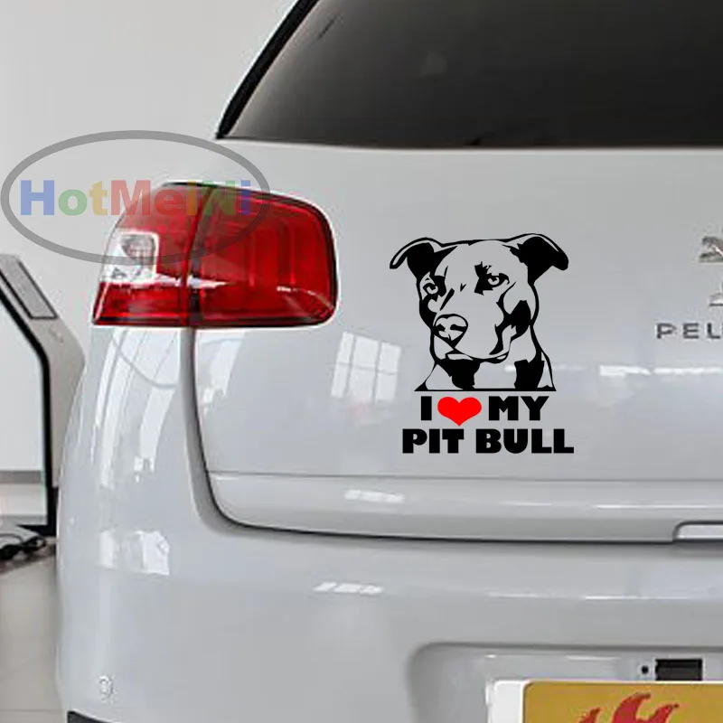 HotMeiNi 16*14 см I Love My Pitbull виниловая наклейка с принтом собаки стикер для автомобиля