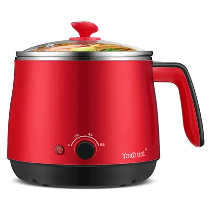 Without Steamer 600 Вт электронагревательная кастрюля 3 шестерни 1.8л мини горячий горшок с пароваркой - Цвет: Without Steamer