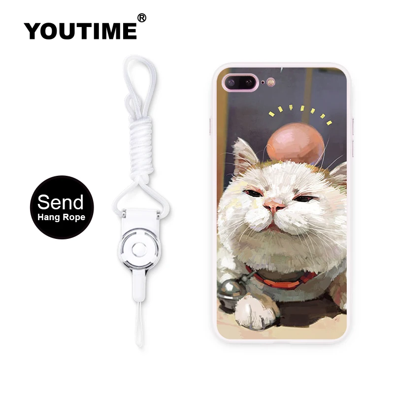 YOUTIME design fashion phone case for iphone 7 plus 6 6s PC hard back cover cool anti-knock cat lovely cute animals pattern |