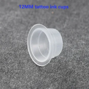Чашки для чернил 100 шт., 12 мм, 15 мм, одноразовый маленький пигментный контейнер, пластиковый держатель, поставки принадлежностей для татуировок, чашки для чернил для боди-арта