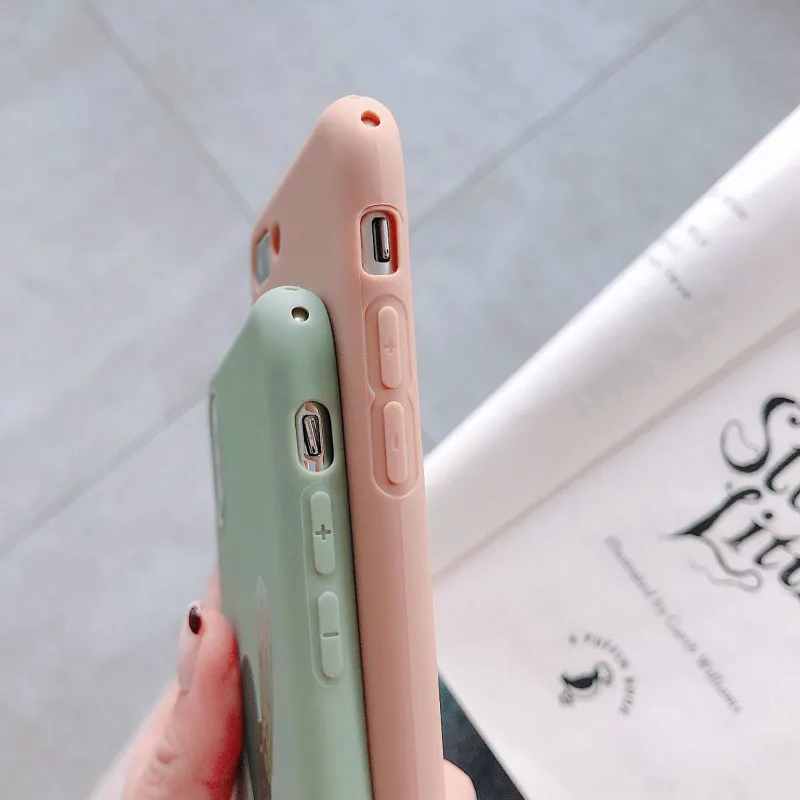 POBLU Cute Plant Cactus Leaf Case For iphone XR XS Max Korean Letter TPU Soft Back Phone Cover Shell 6s 7 8Plus |