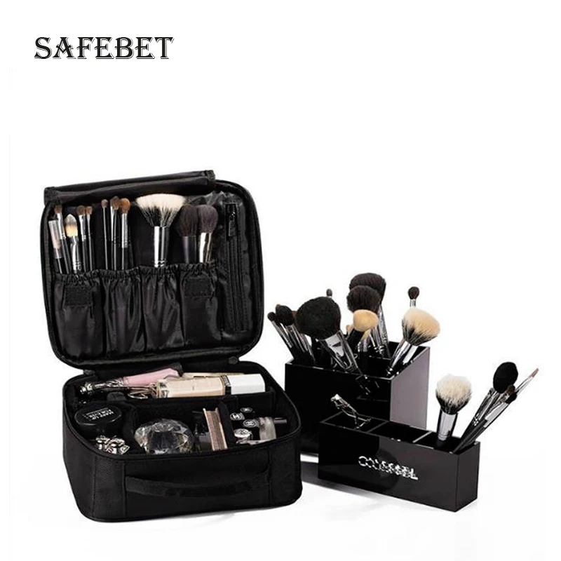 Модный органайзер для косметики joya Oxford, косметический чехол для хранения кистей, коробка для макияжа на молнии, портативный дизайнерский чехол для путешествий