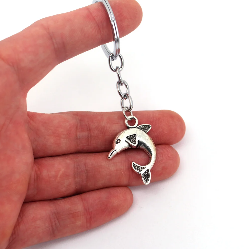 

hzew Ancient silver color dolphin Key Chains animal dolphin KeyChain