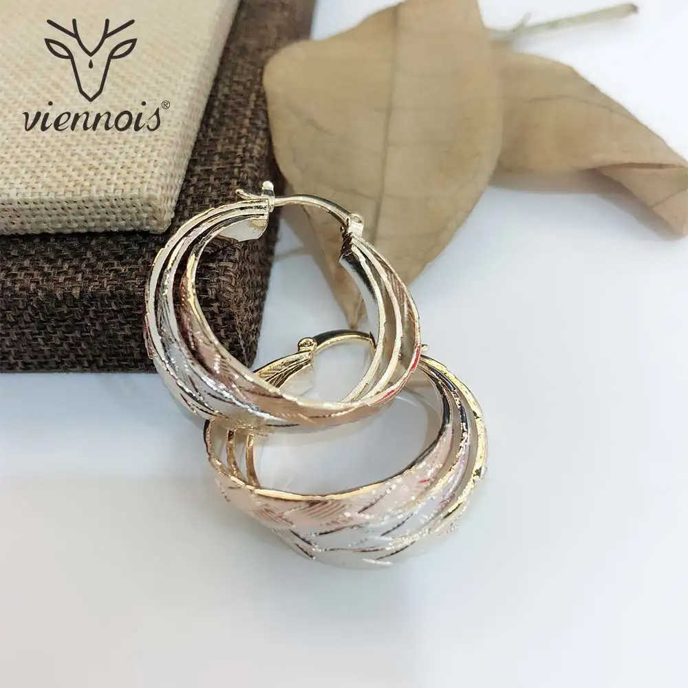 Viennois розовое золото круглый со смешанными цветами Серьги кольца для женщин