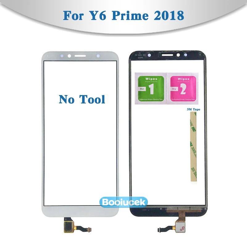 Сенсорный экран 5 7 дюйма для Huawei Y6 Prime 2018 внешняя стеклянная панель объектива |